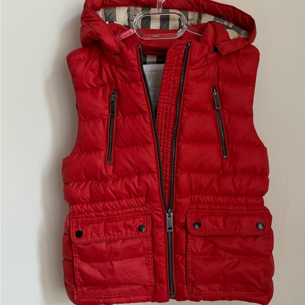 Burberry  Girls Hooded Winter Vest Size: 6Y